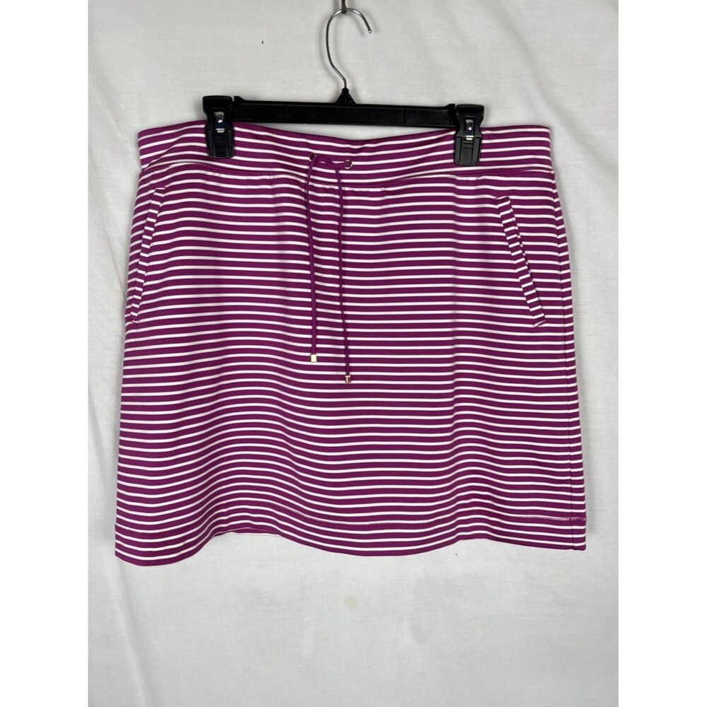Chicos Zenergy Purple Striped Skort Shirt with Shorts